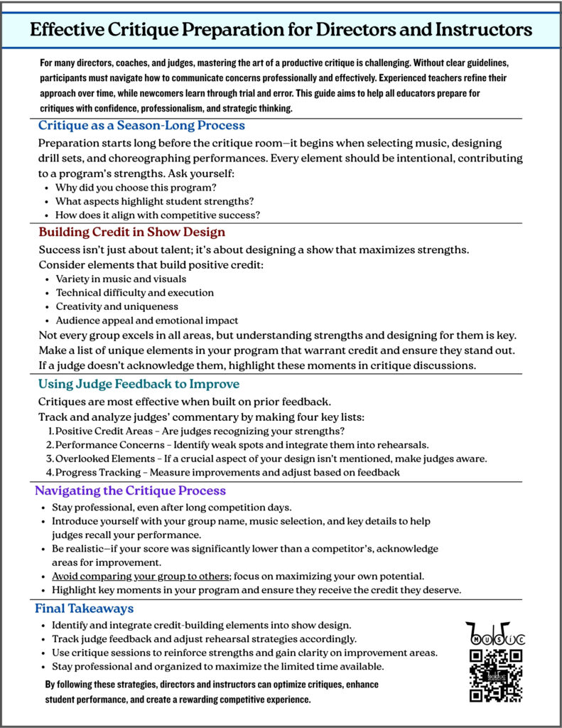 Critique Preparation