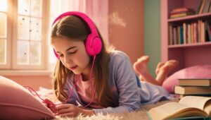 Picture of girl listening to headphones