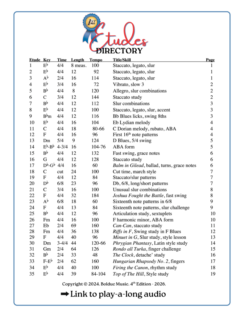 Etudes Directory for Winds