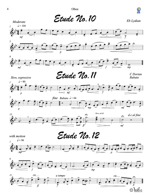 1st Place Etudes Oboe Book - Bolduc Music