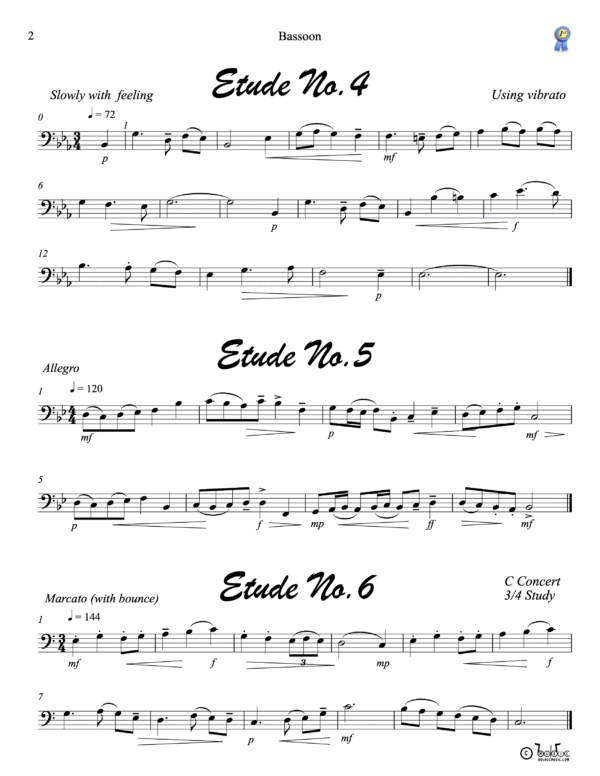 1st Place Etudes Bassoon Book - Bolduc Music
