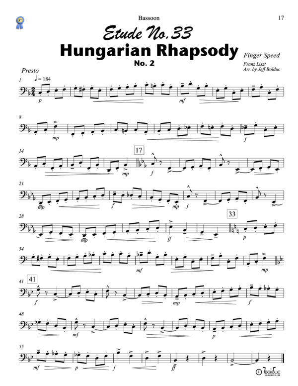 1st Place Etudes Bassoon Book - Bolduc Music