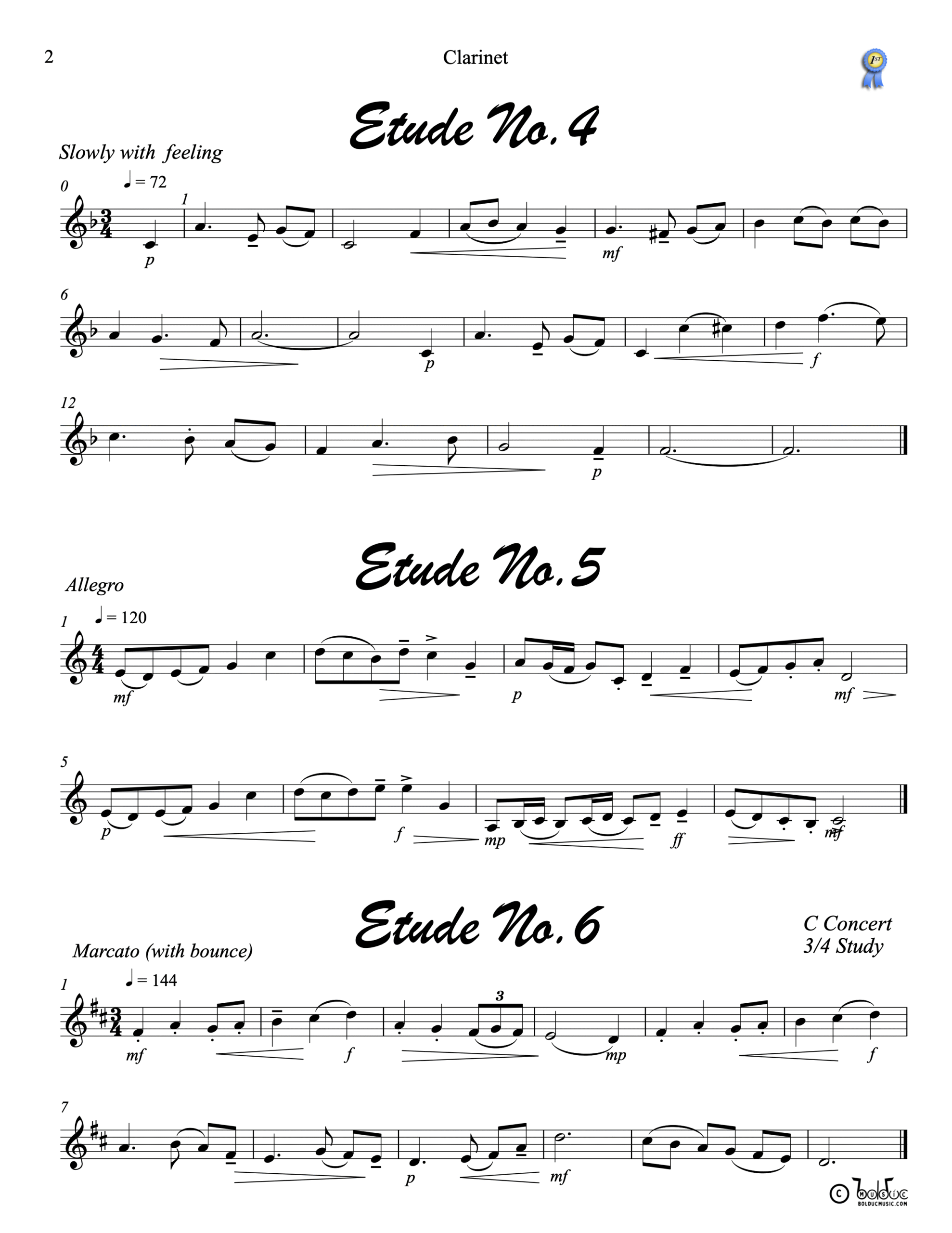 Etudes Clarinet page 2