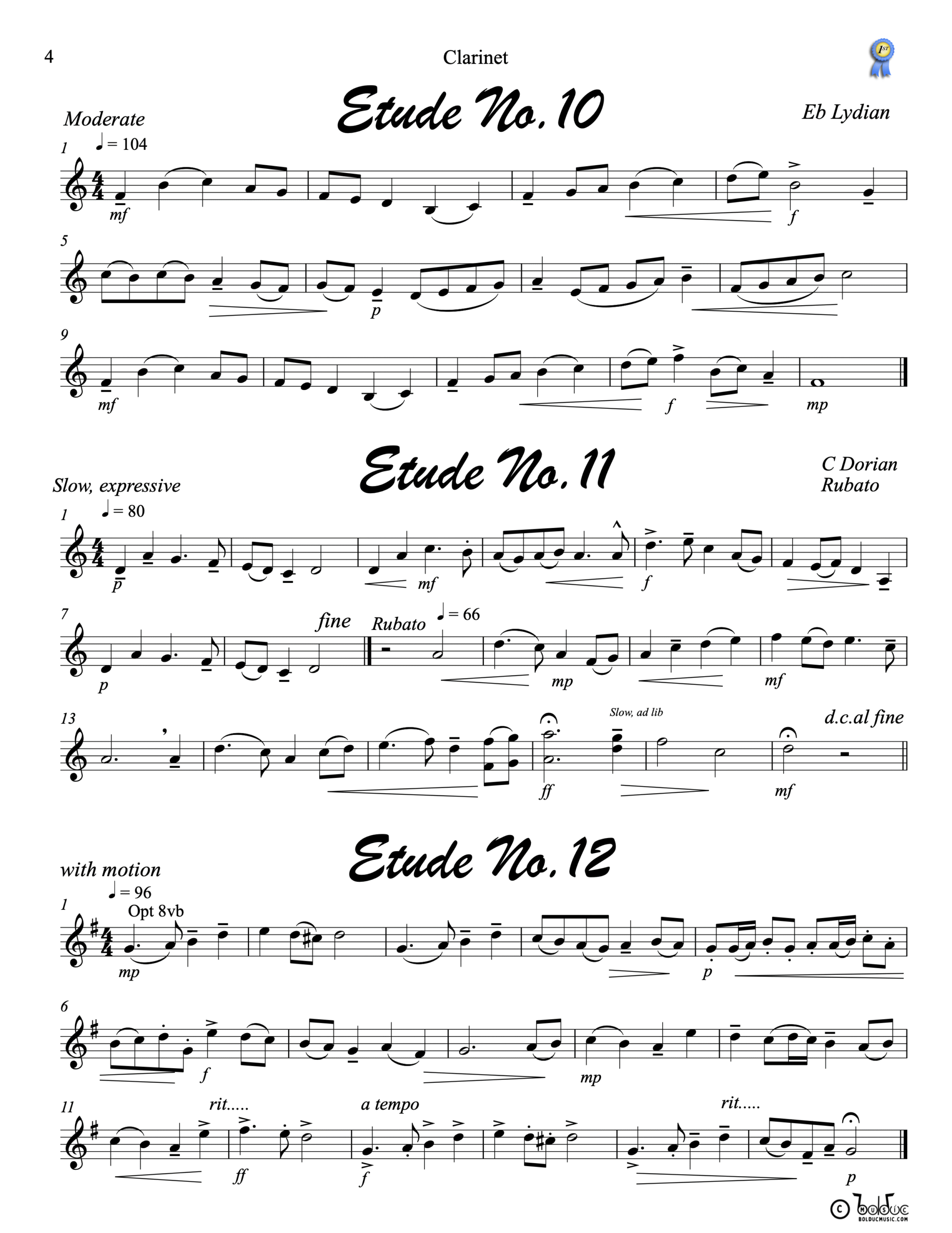 Etudes Clarinet page 4