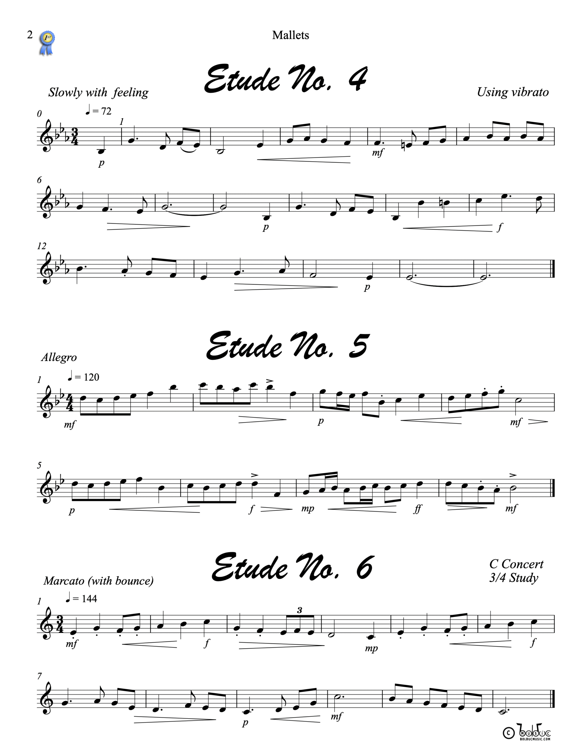 Etudes Mallet Book page 2