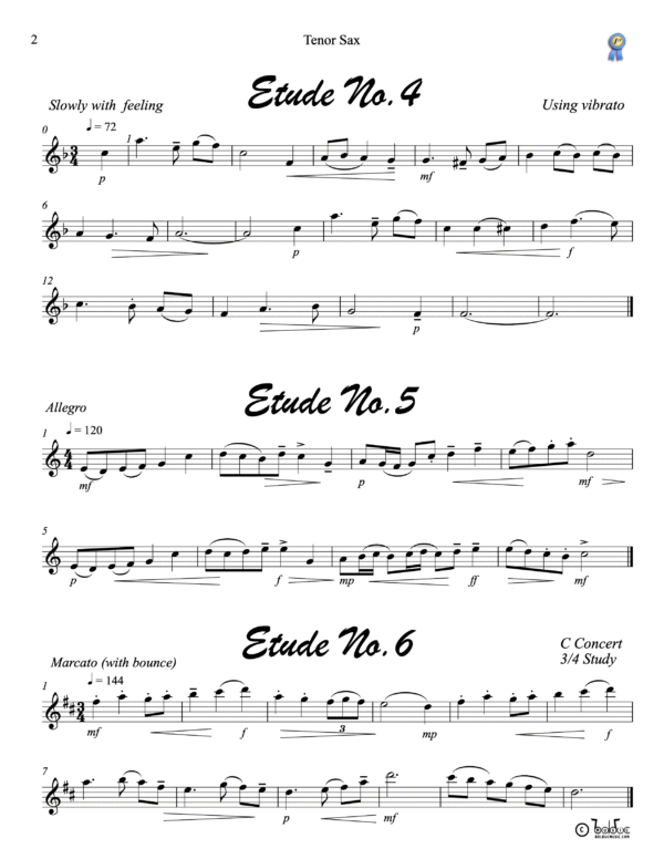 1st Place Etudes Tenor Sax Book - Bolduc Music