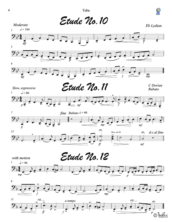 1st Place Etudes Tuba Book - Bolduc Music