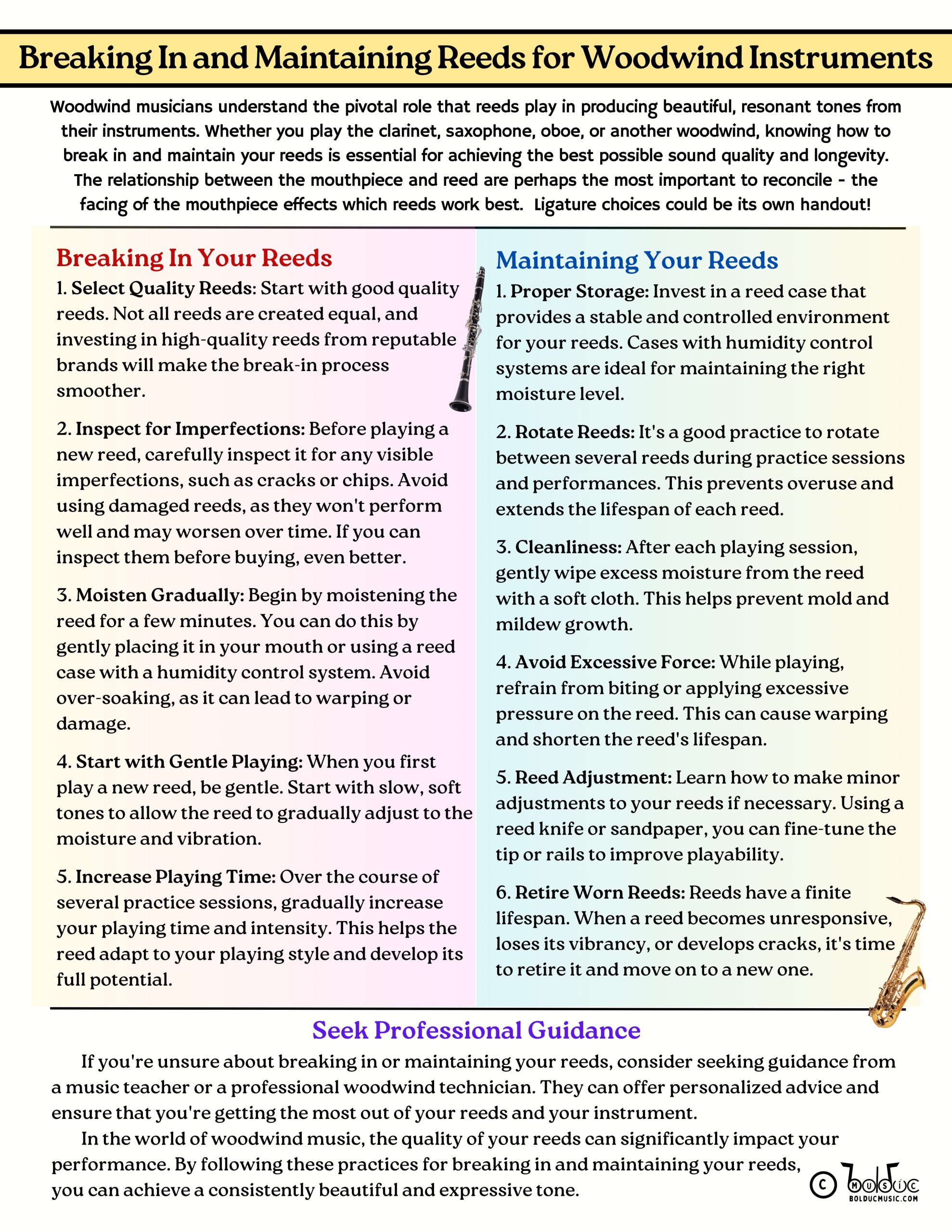 Beaking in and Maintaining Reeds