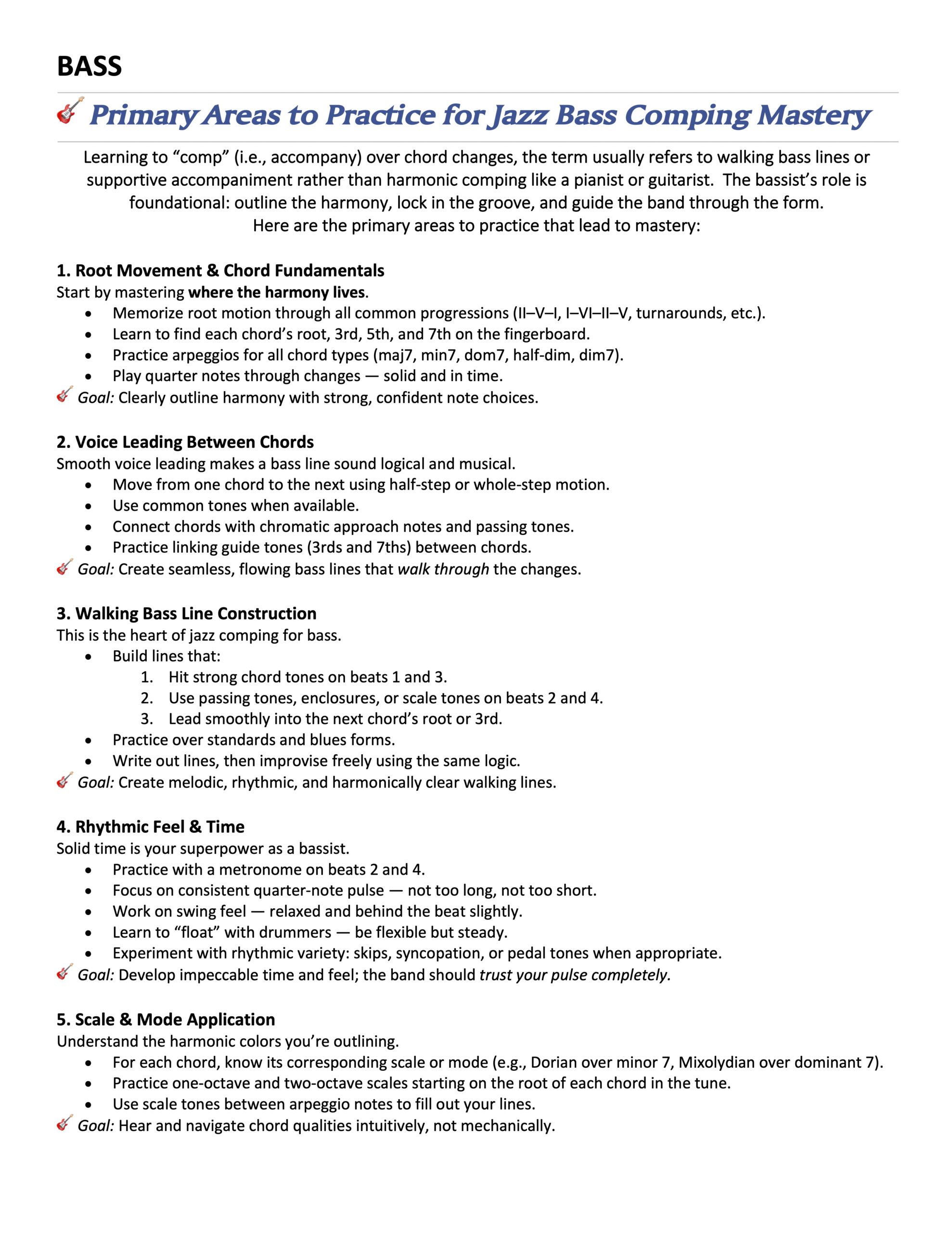 Comping Tips for Bass Pg 1