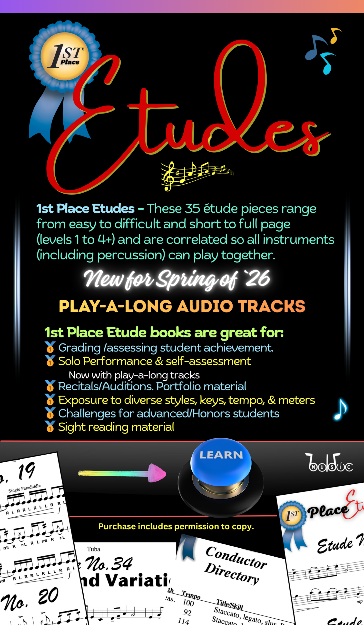 26 Home Page Etudes product banner Promo graphic for 1st Place Etudes