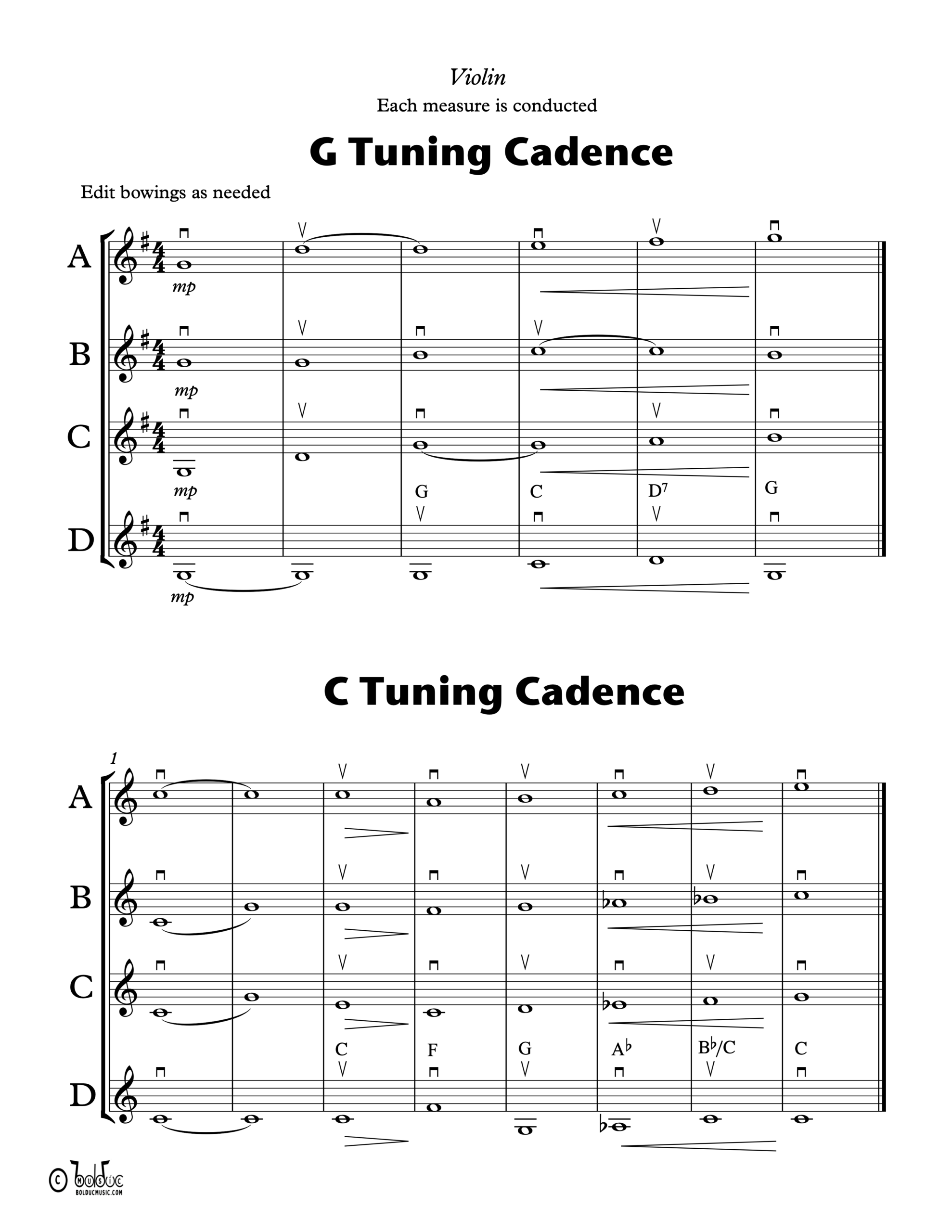 Violin Tuning Cadences